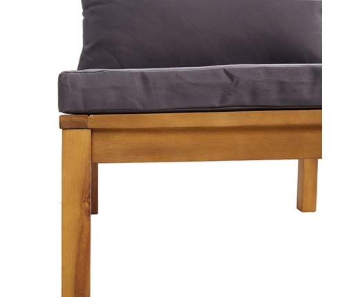 Vidējais Dīvāns Ar Tumši Pelēkiem Matračiem, Akācijas Koks Vidaxl