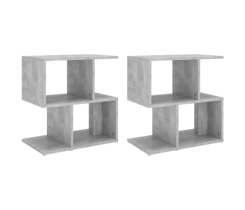 vidaXL naktsskapīši, 2 gab. betonpelēki 50x30x51,5cm inženierijas koks