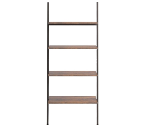 vidaXL 4-līmeņu slīps plaukts, tumši brūns un melns, 64x34x150,5 cm