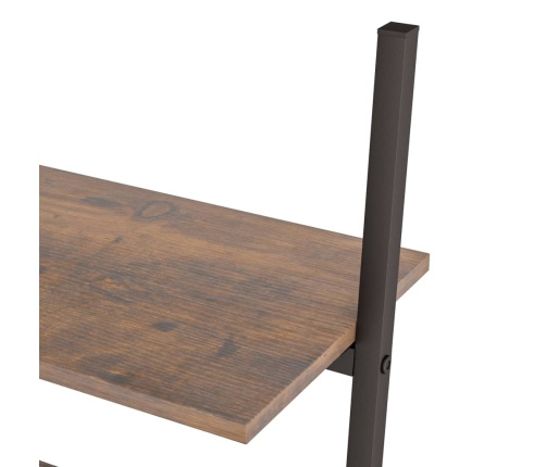 vidaXL 4-līmeņu slīps plaukts, tumši brūns un melns, 64x34x150,5 cm