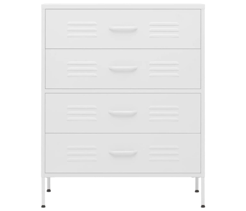 vidaXL skapītis ar atvilktnēm, 80x35x101,5 cm, tērauds, balts