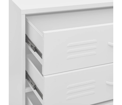 vidaXL skapītis ar atvilktnēm, 80x35x101,5 cm, tērauds, balts