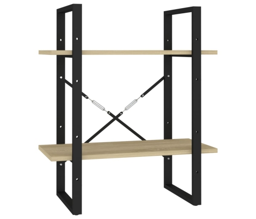 2-Līmeņu Grāmatu Plaukts, Ozolkoka 60X30X70Cm Inženierijas Koks Vidaxl