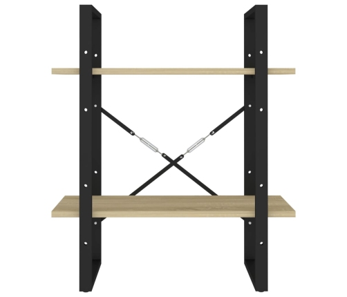 2-Līmeņu Grāmatu Plaukts, Ozolkoka 60X30X70Cm Inženierijas Koks Vidaxl