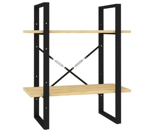 vidaXL 2-līmeņu grāmatu plaukts, 60x30x70 cm, priedes masīvkoks