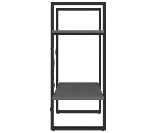 vidaXL 2-līmeņu grāmatu plaukts, pelēks, 60x30x70cm, priedes masīvkoks