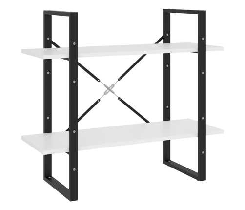 vidaXL 2-līmeņu grāmatu plaukts, balts, 80x30x70 cm, inženierijas koks
