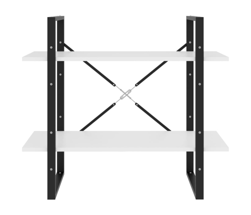 vidaXL 2-līmeņu grāmatu plaukts, balts, 80x30x70 cm, inženierijas koks