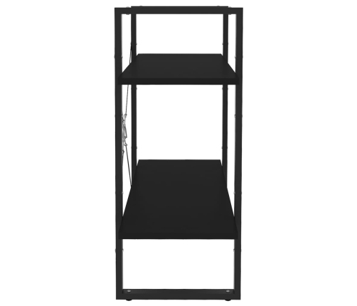 vidaXL 2-līmeņu grāmatu plaukts, melns, 80x30x70 cm, inženierijas koks