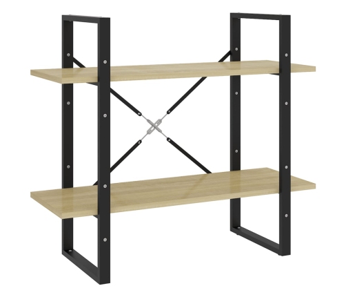 vidaXL 2-līmeņu grāmatu plaukts, ozolkoka 80x30x70cm inženierijas koks