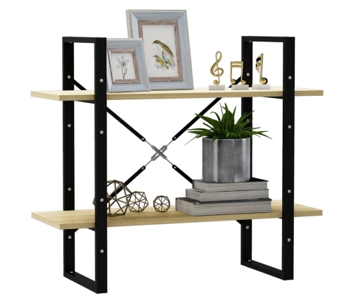 vidaXL 2-līmeņu grāmatu plaukts, ozolkoka 80x30x70cm inženierijas koks