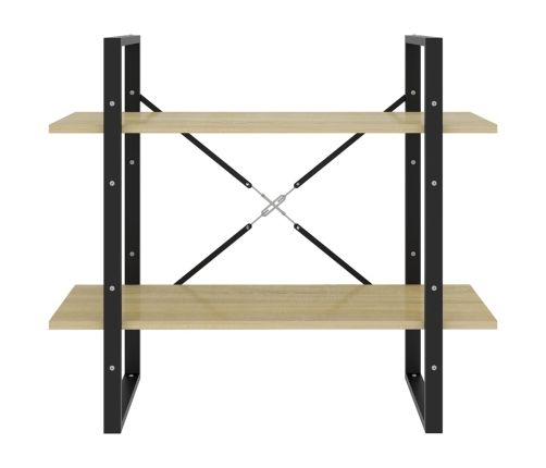 vidaXL 2-līmeņu grāmatu plaukts, ozolkoka 80x30x70cm inženierijas koks