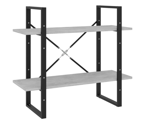 vidaXL 2-līmeņu grāmatu plaukts, pelēks, 80x30x70cm, inženierijas koks