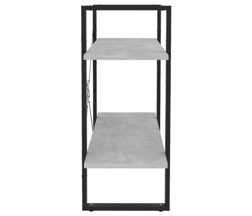 vidaXL 2-līmeņu grāmatu plaukts, pelēks, 80x30x70cm, inženierijas koks