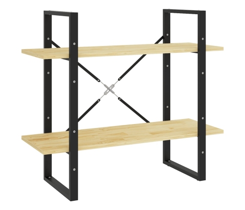 vidaXL 2-līmeņu grāmatu plaukts, 80x30x70 cm, priedes masīvkoks