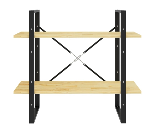 vidaXL 2-līmeņu grāmatu plaukts, 80x30x70 cm, priedes masīvkoks