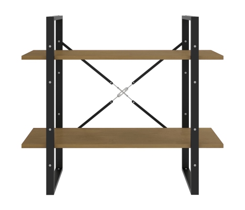 vidaXL 2-līmeņu grāmatu plaukts, 80x30x70 cm, priedes masīvkoks