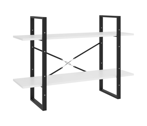 vidaXL 2-līmeņu grāmatu plaukts, balts, 100x30x70cm, inženierijas koks