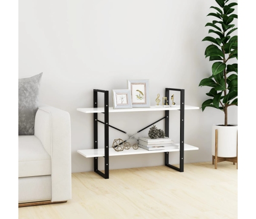 vidaXL 2-līmeņu grāmatu plaukts, balts, 100x30x70cm, inženierijas koks