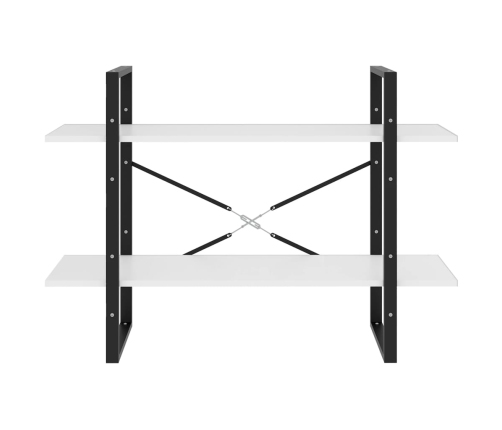 vidaXL 2-līmeņu grāmatu plaukts, balts, 100x30x70cm, inženierijas koks