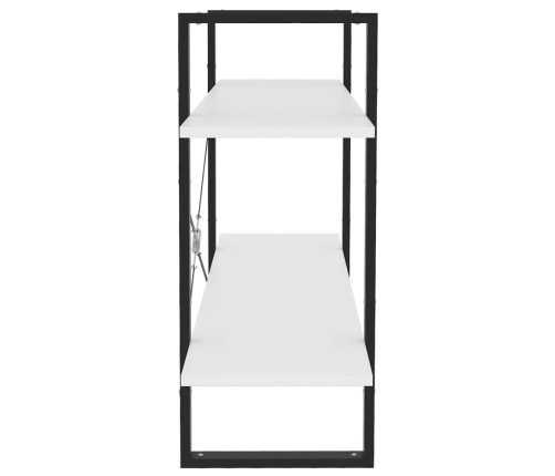 vidaXL 2-līmeņu grāmatu plaukts, balts, 100x30x70cm, inženierijas koks