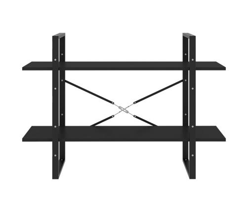 vidaXL 2-līmeņu grāmatu plaukts, melns, 100x30x70cm, inženierijas koks