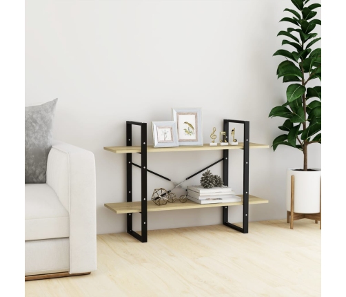 vidaXL 2-līmeņu grāmatu plaukts ozolkoka 100x30x70cm inženierijas koks