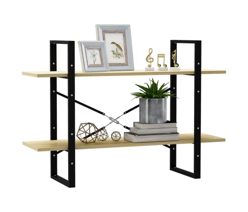 vidaXL 2-līmeņu grāmatu plaukts ozolkoka 100x30x70cm inženierijas koks