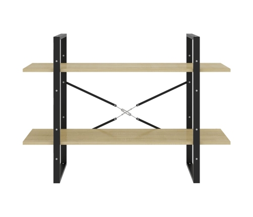 vidaXL 2-līmeņu grāmatu plaukts ozolkoka 100x30x70cm inženierijas koks