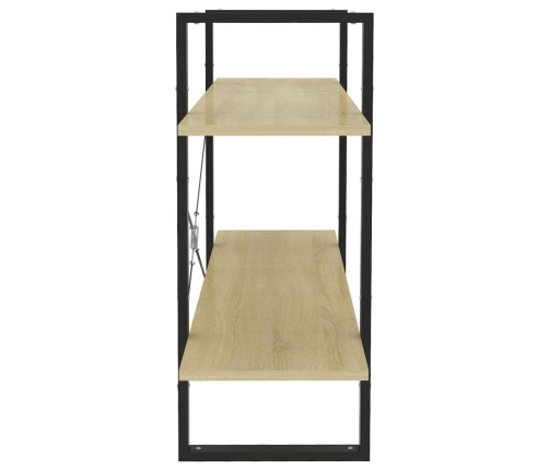 vidaXL 2-līmeņu grāmatu plaukts ozolkoka 100x30x70cm inženierijas koks