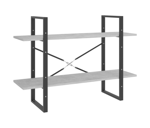 vidaXL 2-līmeņu grāmatu plaukts, pelēks, 100x30x70cm inženierijas koks