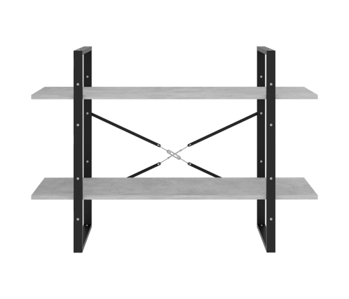 vidaXL 2-līmeņu grāmatu plaukts, pelēks, 100x30x70cm inženierijas koks