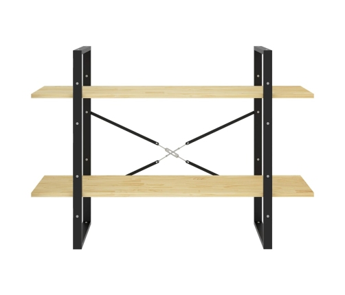 vidaXL 2-līmeņu grāmatu plaukts, 100x30x70 cm, priedes masīvkoks