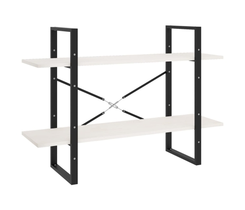 vidaXL 2-līmeņu grāmatu plaukts, balts, 100x30x70 cm, priedes masīvkok