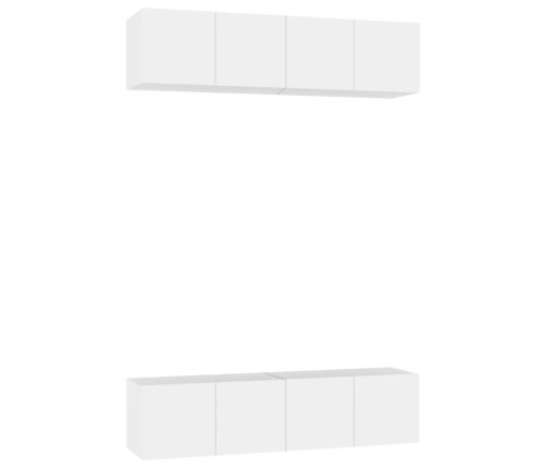vidaXL TV plaukti, 4 gab., balti, 60x30x30 cm, inženierijas koks