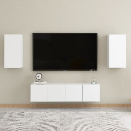 vidaXL 4-daļīgs TV plauktu komplekts, balts, inženierijas koks