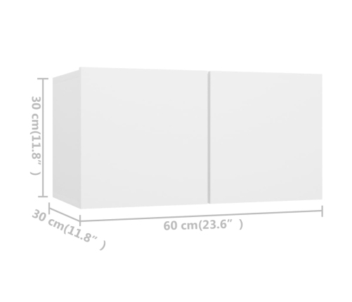 10-Daļīgs Tv Plauktu Komplekts, Balts, Inženierijas Koks Vidaxl