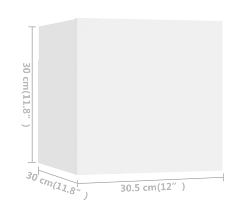 10-Daļīgs Tv Plauktu Komplekts, Balts, Inženierijas Koks Vidaxl