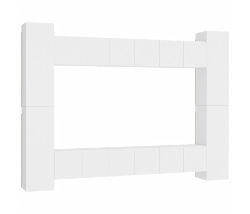 10-Daļīgs Tv Plauktu Komplekts, Balts, Inženierijas Koks Vidaxl