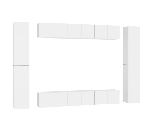 10-Daļīgs Tv Plauktu Komplekts, Balts, Inženierijas Koks Vidaxl