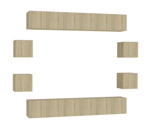 10-Daļīgs Tv Skapīšu Komplekts Ozolkoka Krāsa Inženierijas Koks Vidaxl