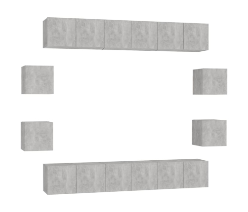 10-Daļīgs Tv Skapīšu Komplekts, Betona Pelēks Inženierijas Koks Vidaxl