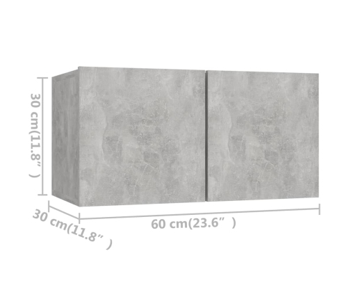 10-Daļīgs Tv Skapīšu Komplekts, Betona Pelēks Inženierijas Koks Vidaxl