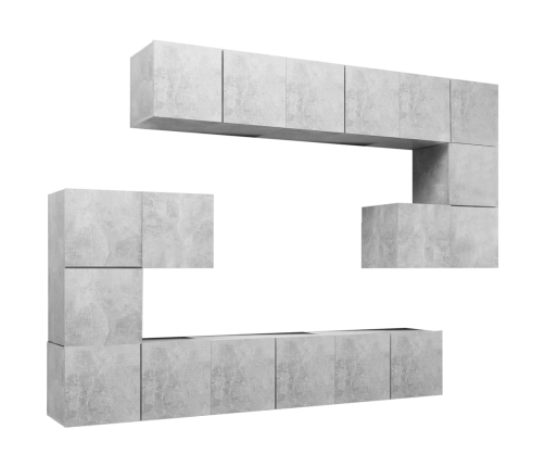 vidaXL 10-daļīgs TV skapīšu komplekts, betona pelēks inženierijas koks
