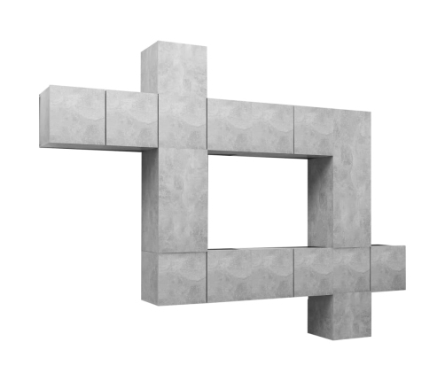 vidaXL 10-daļīgs TV skapīšu komplekts, betona pelēks inženierijas koks