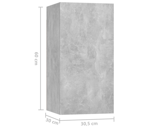 vidaXL 10-daļīgs TV skapīšu komplekts, betona pelēks inženierijas koks