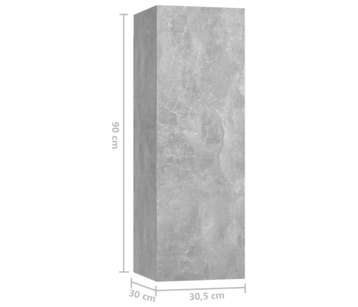 vidaXL 10-daļīgs TV skapīšu komplekts, betona pelēks inženierijas koks