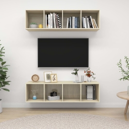 Sienas Tv Plaukti, 2 Gab., Ozolkoka Krāsa, Inženierijas Koks Vidaxl