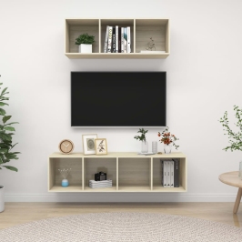 2-Daļīgs Tv Plauktu Komplekts, Ozolkoka Krāsa Inženierijas Koks Vidaxl