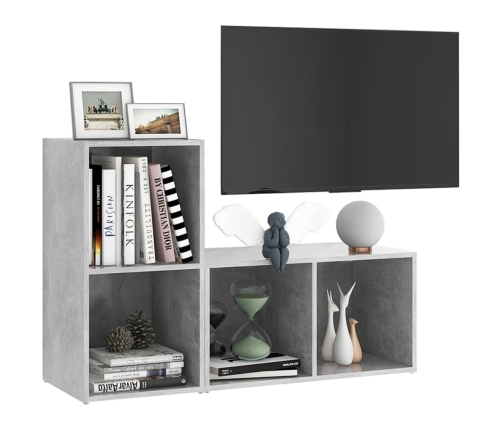 vidaXL TV plaukti, 2 gab. betona pelēki 72x35x36,5cm inženierijas koks